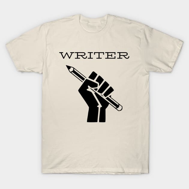 Writer Bold Hand with pencil T-Shirt by CasualTeesOfFashion